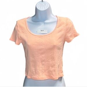 American Eagle Peachy Pink ribbed crop Top